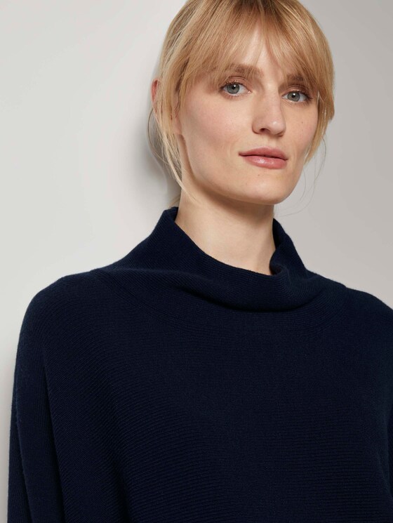 Strukturierter Pullover mit Stehkragen - Frauen - Sky Captain Blue Strukturierter Pullover mit Stehkragen - Frauen - Sky Captain Blue - 9 - TOM TAILOR