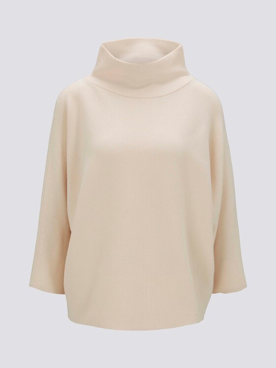 Strukturierter Pullover mit Stehkragen - Frauen - warm sand beige Strukturierter Pullover mit Stehkragen - Frauen - warm sand beige - 7 - TOM TAILOR