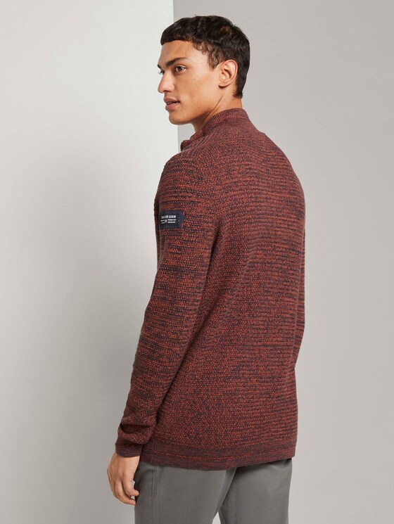 Troyer Pullover in Melange Optik - Männer - rust navy mouline Troyer Pullover in Melange Optik - Männer - rust navy mouline - 2 - TOM TAILOR Denim