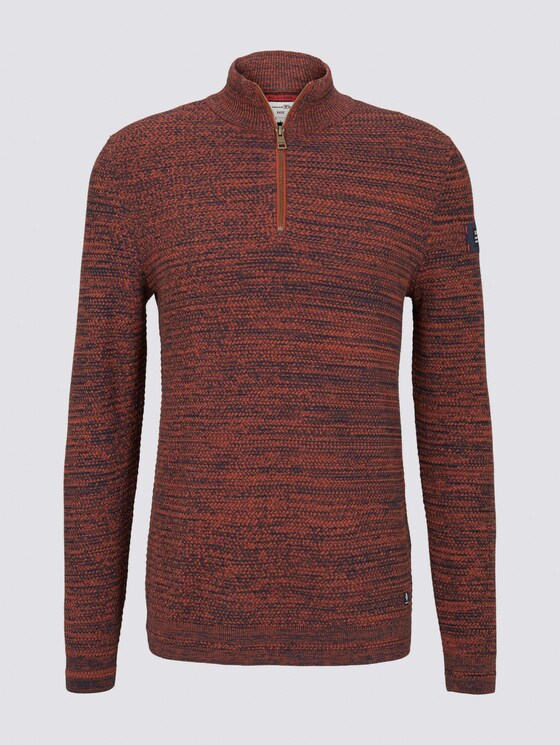 Troyer Pullover in Melange Optik - Männer - rust navy mouline Troyer Pullover in Melange Optik - Männer - rust navy mouline - 7 - TOM TAILOR Denim