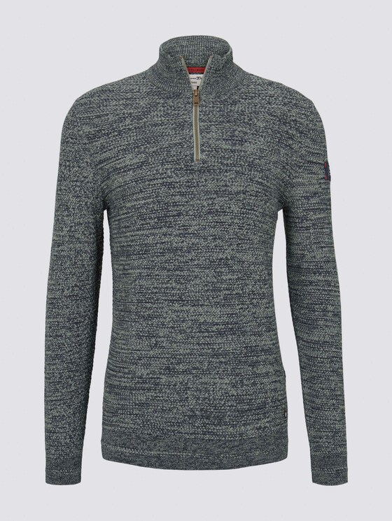 Troyer Pullover in Melange Optik - Männer - green navy mouline Troyer Pullover in Melange Optik - Männer - green navy mouline - 7 - TOM TAILOR Denim