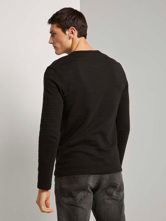 Henleyshirt mit Ripp-Struktur - Männer - Black Henleyshirt mit Ripp-Struktur - Männer - Black - 2 - TOM TAILOR