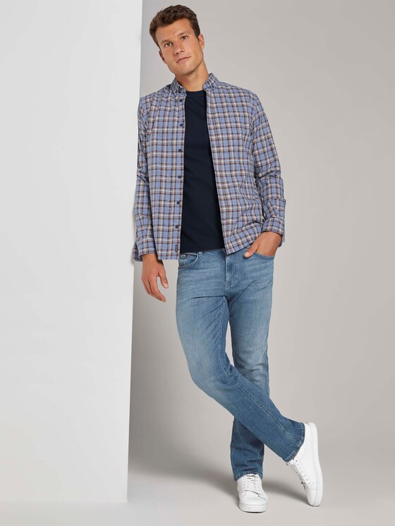 Basic T-Shirt mit Ripp-Blende - Männer - Dark Blue Basic T-Shirt mit Ripp-Blende - Männer - Dark Blue - 3 - TOM TAILOR