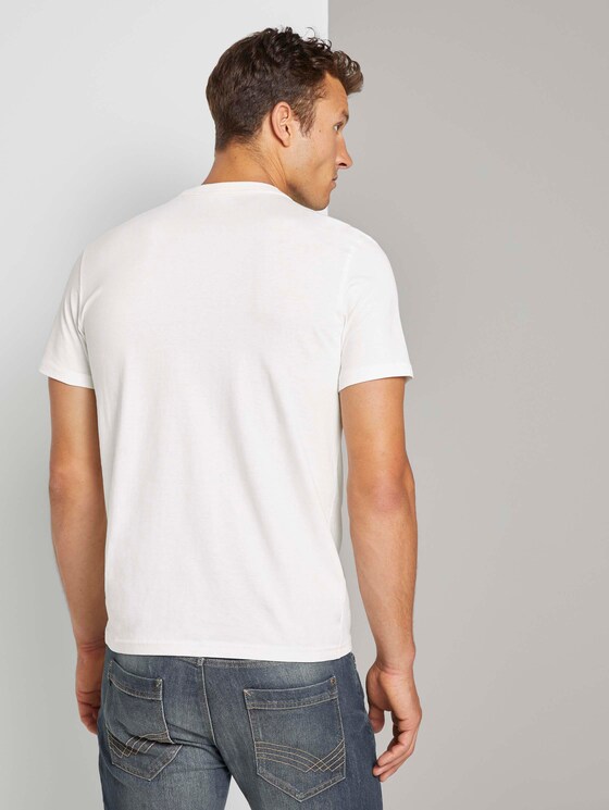 Basic T-Shirt mit Ripp-Blende - Männer - Light Marsmallow Basic T-Shirt mit Ripp-Blende - Männer - Light Marsmallow - 2 - TOM TAILOR