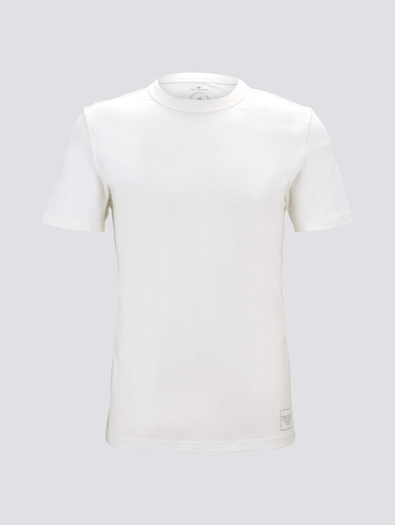 Basic T-Shirt mit Ripp-Blende - Männer - Light Marsmallow Basic T-Shirt mit Ripp-Blende - Männer - Light Marsmallow - 7 - TOM TAILOR
