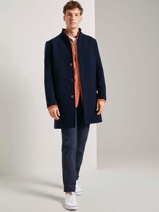 Strukturierte Straight-Chinohose mit Gürtel - Männer - navy small broken square print Strukturierte Straight-Chinohose mit Gürtel - Männer - navy small broken square print - 3 - TOM TAILOR Denim