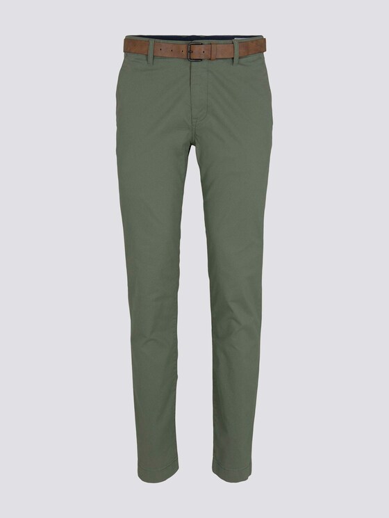 Strukturierte Straight-Chinohose mit Gürtel - Männer - green small brokensquare print Strukturierte Straight-Chinohose mit Gürtel - Männer - green small brokensquare print - 7 - TOM TAILOR Denim
