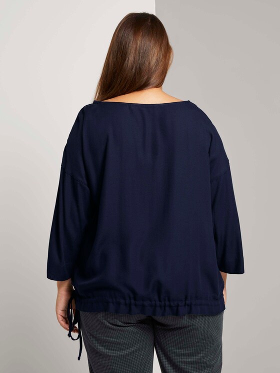 Curvy - 3/4-Arm Bluse mit Tunnelzug - Frauen - Sky Captain Blue Curvy - 3/4-Arm Bluse mit Tunnelzug - Frauen - Sky Captain Blue - 2 - My True Me