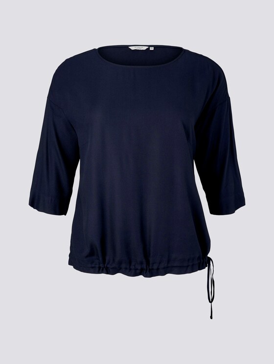 Curvy - 3/4-Arm Bluse mit Tunnelzug - Frauen - Sky Captain Blue Curvy - 3/4-Arm Bluse mit Tunnelzug - Frauen - Sky Captain Blue - 7 - My True Me