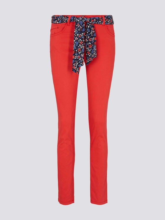 Alexa Slim Jeans mit Bindegürtel - Frauen - shiny crimson red Alexa Slim Jeans mit Bindegürtel - Frauen - shiny crimson red - 7 - TOM TAILOR