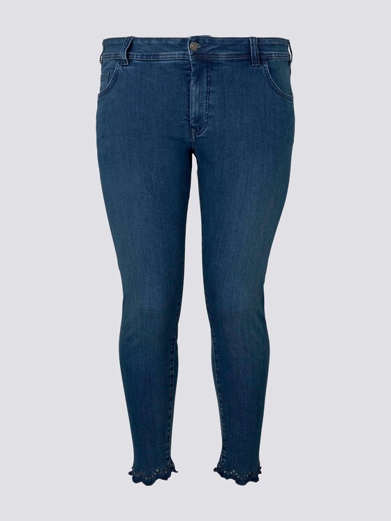 Skinny Jeans mit Spitzendetails - Frauen - random bleached blue denim Skinny Jeans mit Spitzendetails - Frauen - random bleached blue denim - 7 - My True Me