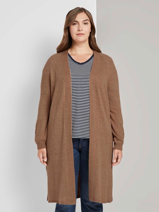 Langer Cardigan mit Raglan-Ärmeln - Frauen - Hay Beige Non-Solid Langer Cardigan mit Raglan-Ärmeln - Frauen - Hay Beige Non-Solid - 1 - My True Me
