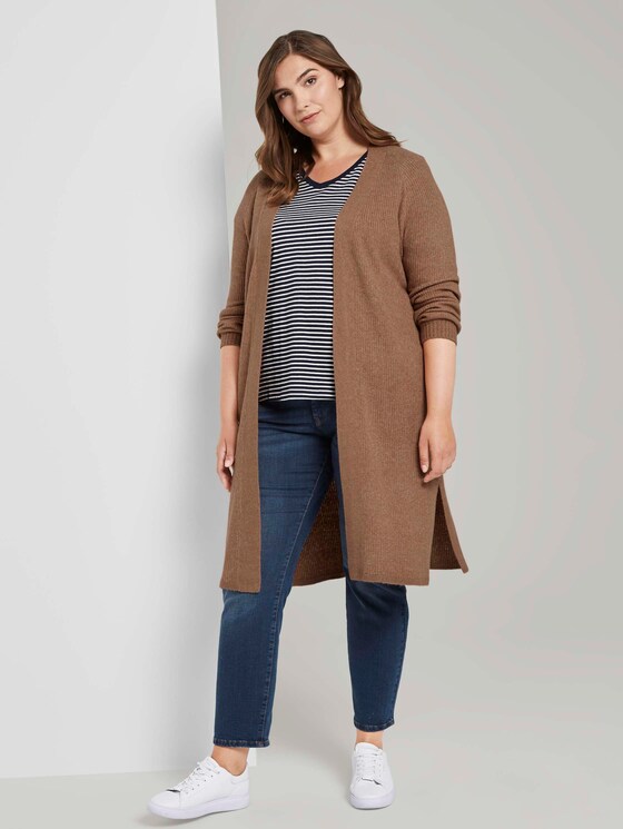 Langer Cardigan mit Raglan-Ärmeln - Frauen - Hay Beige Non-Solid Langer Cardigan mit Raglan-Ärmeln - Frauen - Hay Beige Non-Solid - 3 - My True Me