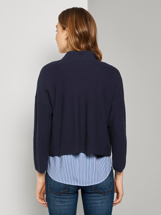 Kurzer Cardigan mit Schalkragen - Frauen - Sky Captain Blue Kurzer Cardigan mit Schalkragen - Frauen - Sky Captain Blue - 2 - TOM TAILOR