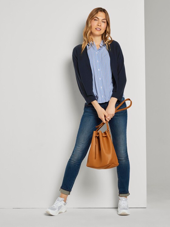 Kurzer Cardigan mit Schalkragen - Frauen - Sky Captain Blue Kurzer Cardigan mit Schalkragen - Frauen - Sky Captain Blue - 3 - TOM TAILOR