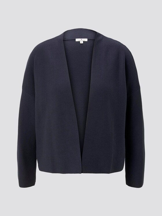 Kurzer Cardigan mit Schalkragen - Frauen - Sky Captain Blue Kurzer Cardigan mit Schalkragen - Frauen - Sky Captain Blue - 7 - TOM TAILOR