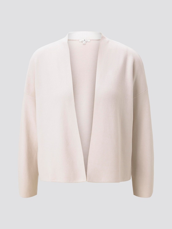 Kurzer Cardigan mit Schalkragen - Frauen - dusty alabaster Kurzer Cardigan mit Schalkragen - Frauen - dusty alabaster - 7 - TOM TAILOR