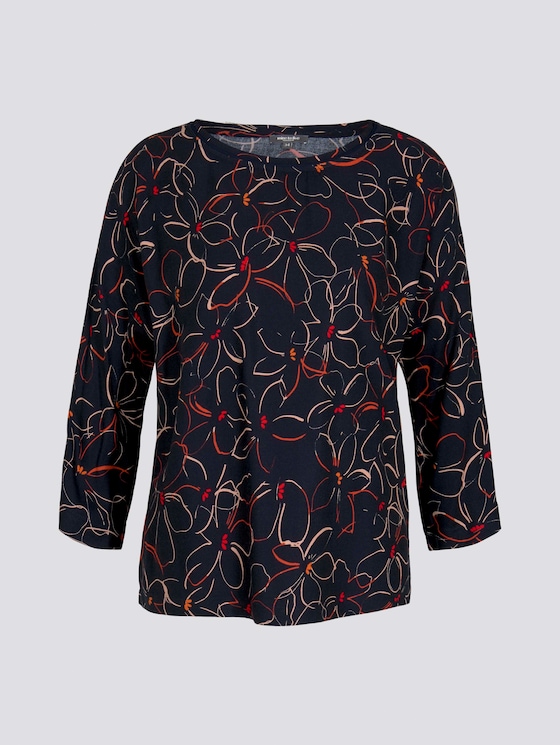 Fledermaus-Bluse mit Blumenprint - Frauen - navy flower design Fledermaus-Bluse mit Blumenprint - Frauen - navy flower design - 7 - Mine to five