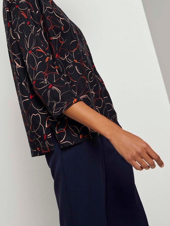 Fledermaus-Bluse mit Blumenprint - Frauen - navy flower design Fledermaus-Bluse mit Blumenprint - Frauen - navy flower design - 9 - Mine to five