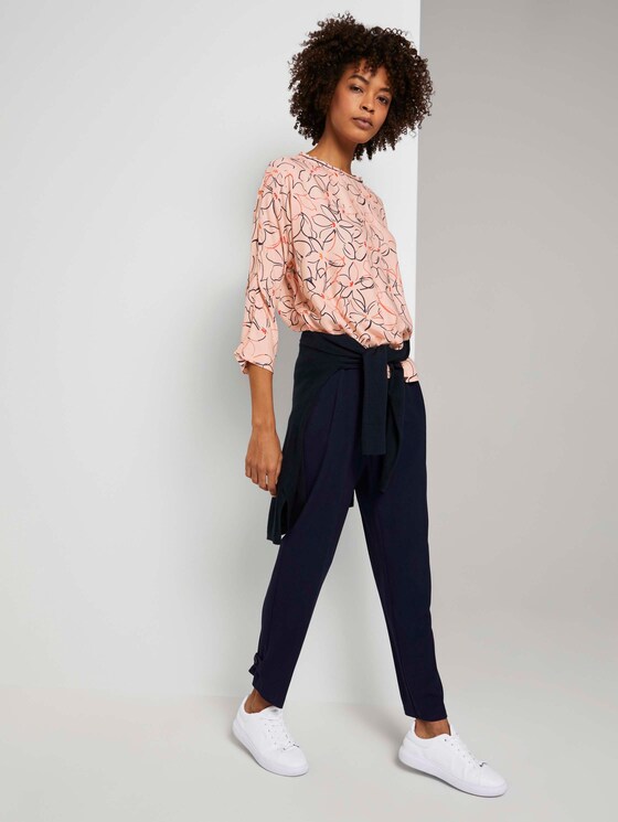 Fledermaus-Bluse mit Blumenprint - Frauen - salmon rose flower design Fledermaus-Bluse mit Blumenprint - Frauen - salmon rose flower design - 3 - Mine to five