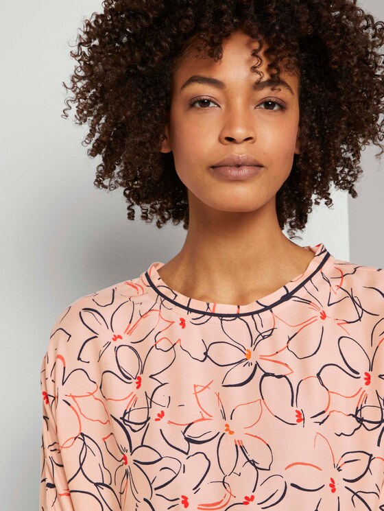 Fledermaus-Bluse mit Blumenprint - Frauen - salmon rose flower design Fledermaus-Bluse mit Blumenprint - Frauen - salmon rose flower design - 9 - Mine to five