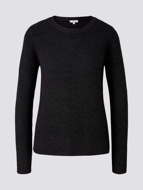 Strukturierter Pullover - Frauen - Black melange Strukturierter Pullover - Frauen - Black melange - 7 - TOM TAILOR