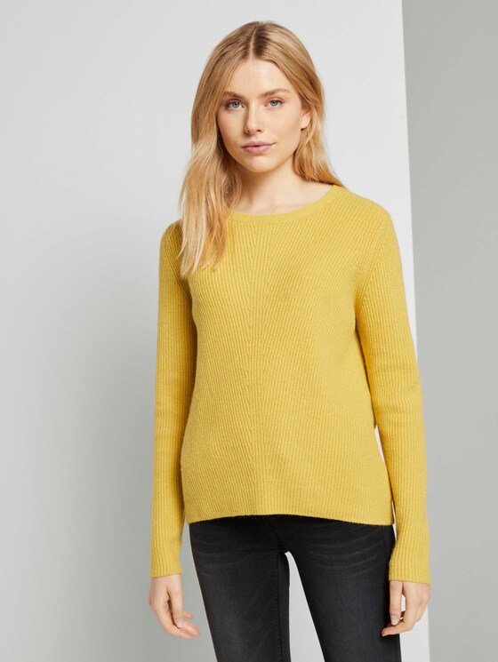 Strukturierter Pullover - Frauen - california sand melange Strukturierter Pullover - Frauen - california sand melange - 1 - TOM TAILOR