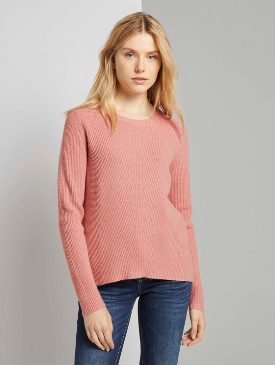 Strukturierter Pullover - Frauen - light aurora rose melange Strukturierter Pullover - Frauen - light aurora rose melange - 1 - TOM TAILOR
