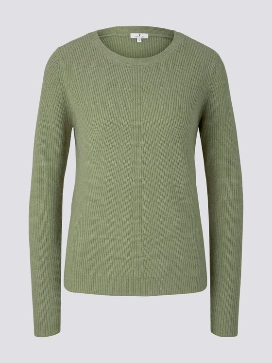 Strukturierter Pullover - Frauen - calm green melange Strukturierter Pullover - Frauen - calm green melange - 7 - TOM TAILOR