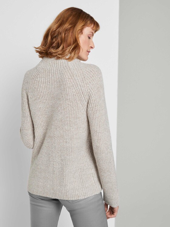 Trui met opstaande kraag met raglanmouwen - Vrouwen - light warm beige melange Trui met opstaande kraag met raglanmouwen - Vrouwen - light warm beige melange - 2 - TOM TAILOR