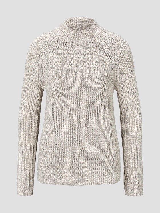 Trui met opstaande kraag met raglanmouwen - Vrouwen - light warm beige melange Trui met opstaande kraag met raglanmouwen - Vrouwen - light warm beige melange - 7 - TOM TAILOR