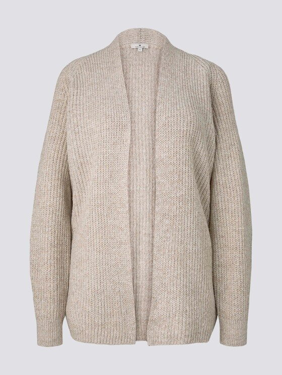 Langer Cardigan mit Ballonärmeln - Frauen - light warm beige melange Langer Cardigan mit Ballonärmeln - Frauen - light warm beige melange - 7 - TOM TAILOR