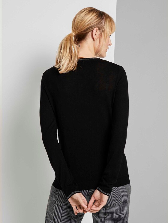 Strickpullover mit Glitzer Details - Frauen - Deep Black Strickpullover mit Glitzer Details - Frauen - Deep Black - 2 - TOM TAILOR