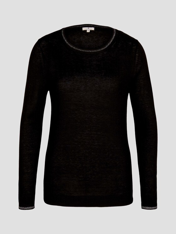 Strickpullover mit Glitzer Details - Frauen - Deep Black Strickpullover mit Glitzer Details - Frauen - Deep Black - 7 - TOM TAILOR