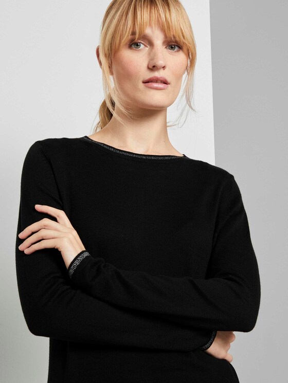 Strickpullover mit Glitzer Details - Frauen - Deep Black Strickpullover mit Glitzer Details - Frauen - Deep Black - 9 - TOM TAILOR