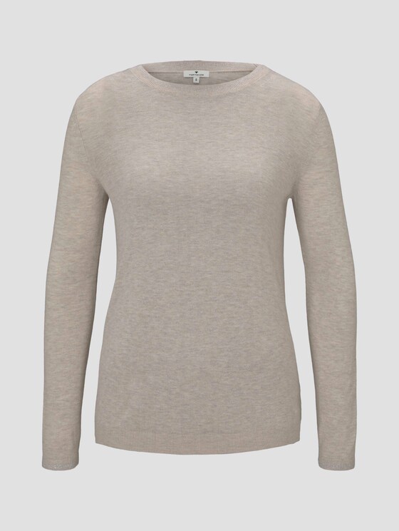 Strickpullover mit Glitzer Details - Frauen - light warm beige melange Strickpullover mit Glitzer Details - Frauen - light warm beige melange - 7 - TOM TAILOR