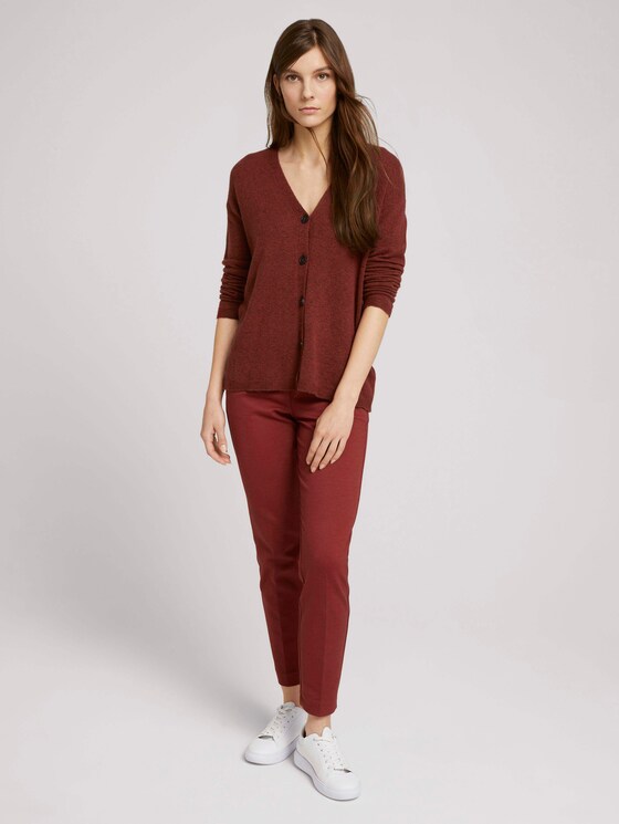 Soft cardigan - Women - dark maroon red melange Soft cardigan - Women - dark maroon red melange - 3 - TOM TAILOR