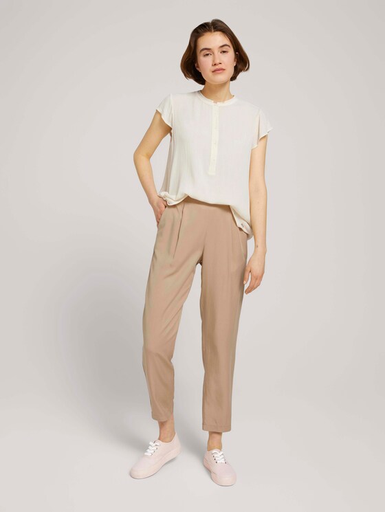 Kurzarm Tunikabluse - Frauen - soft creme beige Kurzarm Tunikabluse - Frauen - soft creme beige - 3 - TOM TAILOR Denim