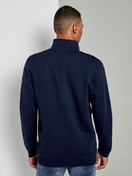 Sweatjacke mit Kontraststreifen - Männer - Sky Captain Blue Sweatjacke mit Kontraststreifen - Männer - Sky Captain Blue - 2 - TOM TAILOR Denim