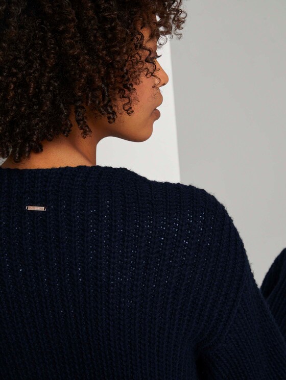 Loose Fit Cardigan mit Rippstruktur - Frauen - Sky Captain Blue Loose Fit Cardigan mit Rippstruktur - Frauen - Sky Captain Blue - 10 - Mine to five