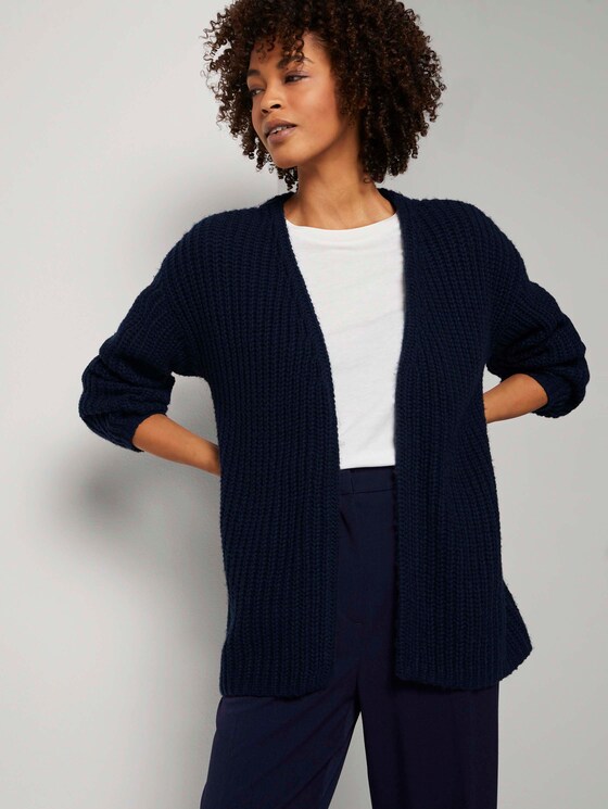 Loose Fit Cardigan mit Rippstruktur - Frauen - Sky Captain Blue Loose Fit Cardigan mit Rippstruktur - Frauen - Sky Captain Blue - 5 - Mine to five