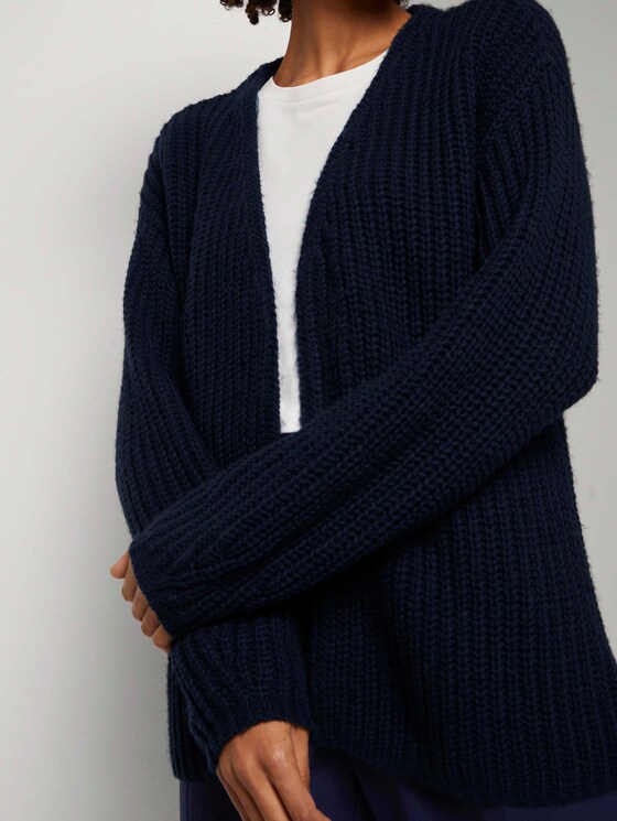 Loose Fit Cardigan mit Rippstruktur - Frauen - Sky Captain Blue Loose Fit Cardigan mit Rippstruktur - Frauen - Sky Captain Blue - 9 - Mine to five