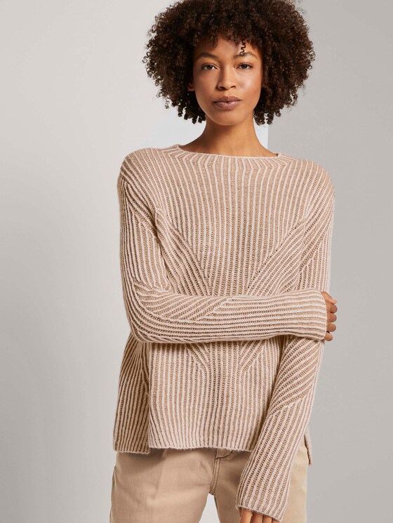 Pullover mit Ripp Struktur - Frauen - Whisper White Pullover mit Ripp Struktur - Frauen - Whisper White - 5 - Mine to five