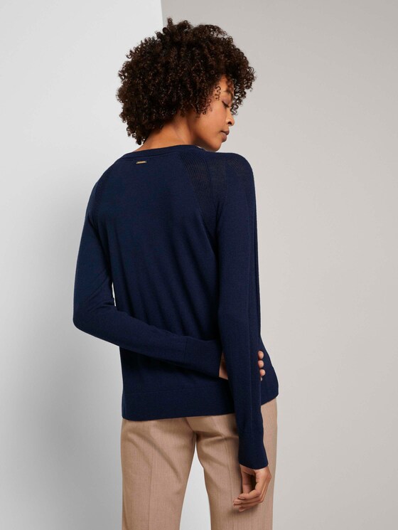 Merino Strickpullover - Frauen - Sky Captain Blue Merino Strickpullover - Frauen - Sky Captain Blue - 2 - Mine to five