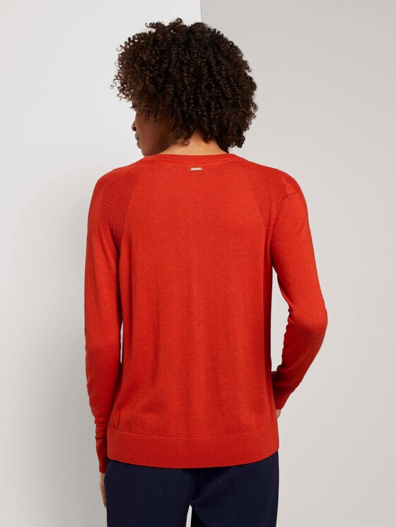Merino Strickpullover - Frauen - Molten Lava Red Merino Strickpullover - Frauen - Molten Lava Red - 2 - Mine to five