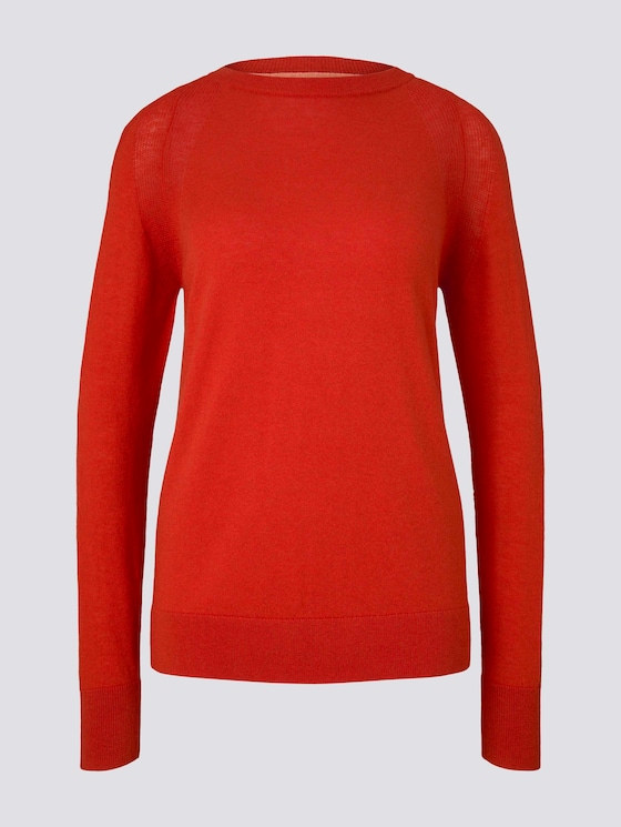 Merino Strickpullover - Frauen - Molten Lava Red Merino Strickpullover - Frauen - Molten Lava Red - 7 - Mine to five