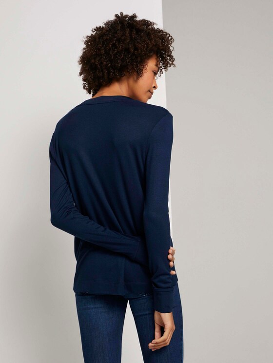 Fließendes Shirt mit Ripp-Bündchen - Frauen - Sky Captain Blue Fließendes Shirt mit Ripp-Bündchen - Frauen - Sky Captain Blue - 2 - Mine to five
