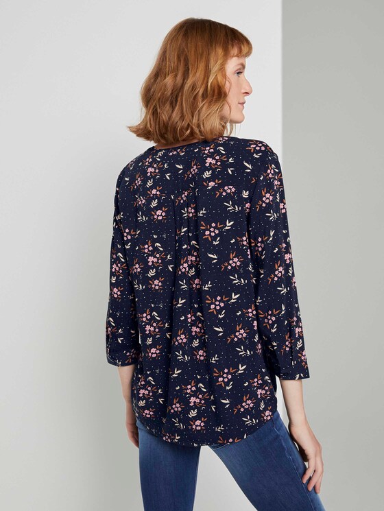 Gemusterte Tunikabluse - Frauen - navy floral design Gemusterte Tunikabluse - Frauen - navy floral design - 2 - TOM TAILOR
