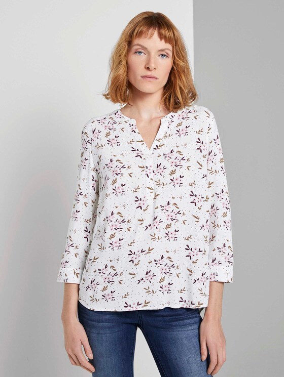 Gemusterte Tunikabluse - Frauen - offwhite floral design Gemusterte Tunikabluse - Frauen - offwhite floral design - 1 - TOM TAILOR