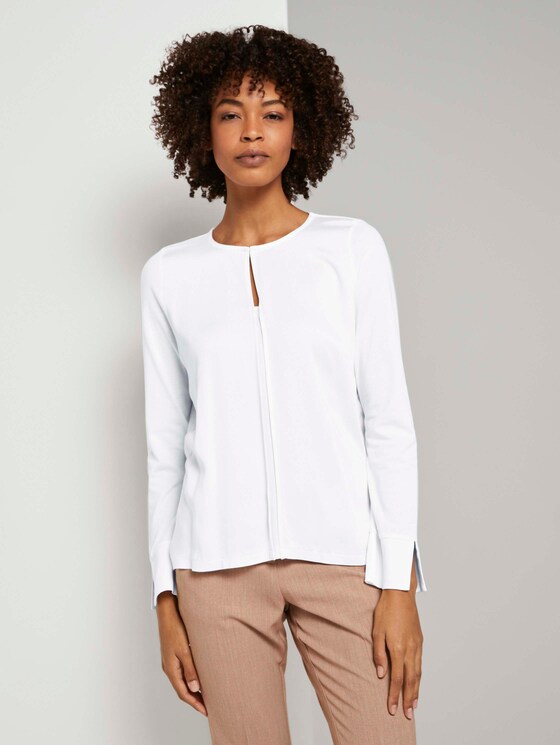 Tunika im Materialmix - Frauen - Whisper White Tunika im Materialmix - Frauen - Whisper White - 1 - Mine to five